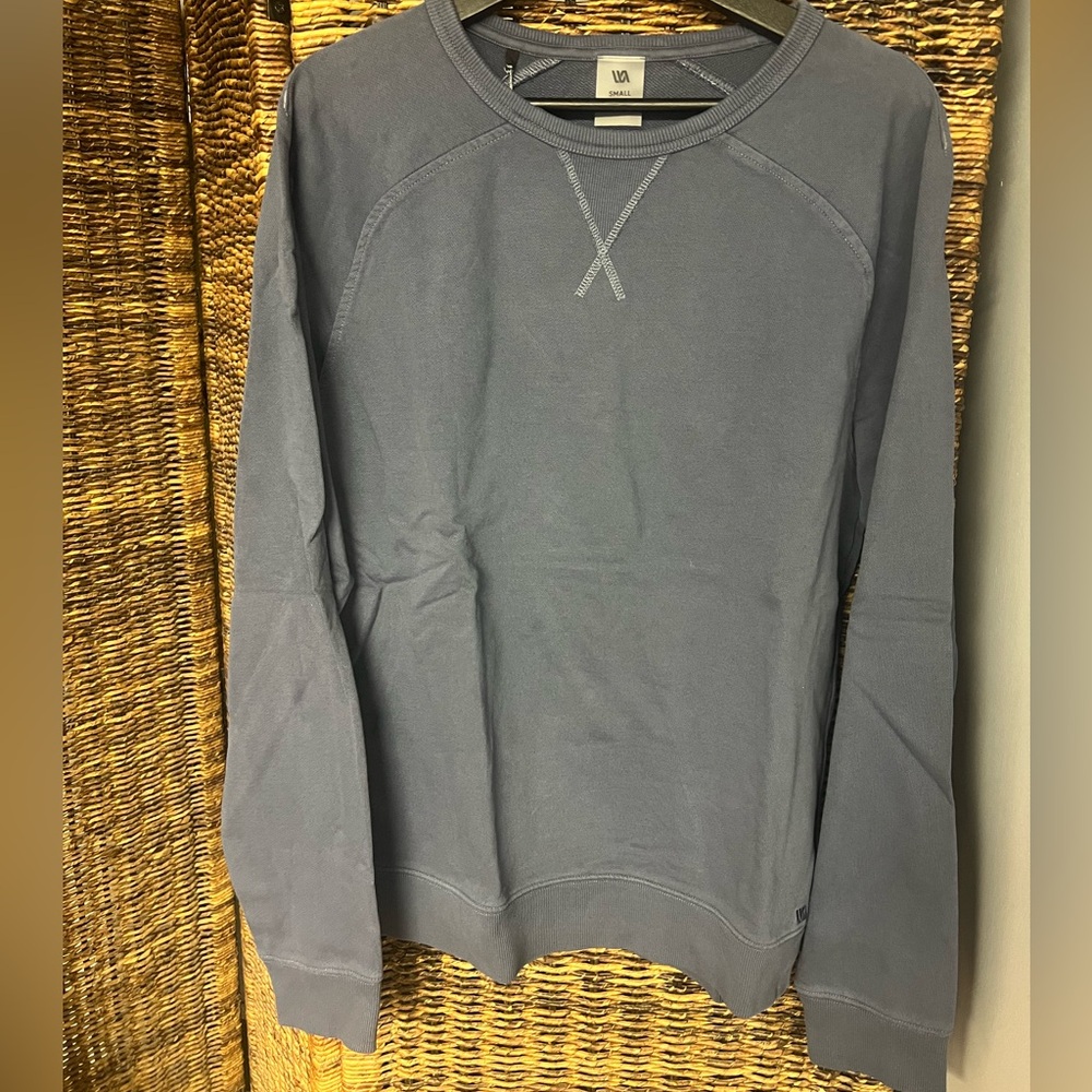 VRST- Mens, New with Tags- Small Washed Twill Terry Swestshirt, Simple Crewneck